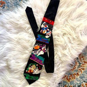 Vintage 1993 Looney Tunes Football Tie Bugs Bunny Taz Sylvester All Star Running